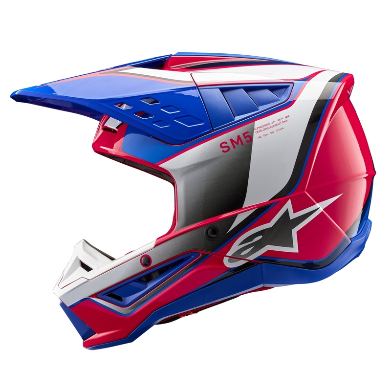Alpinestars S-M5 Sail motokros čelada bela-roza-modra