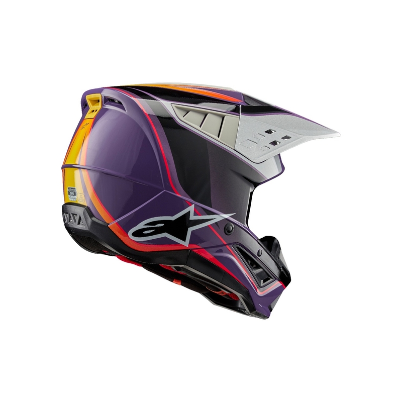 Alpinestars S-M5 Sail motokros čelada vijolično-črno-srebrna
