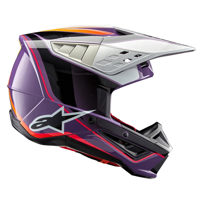 Alpinestars S-M5 Sail motokros čelada vijolično-črno-srebrna