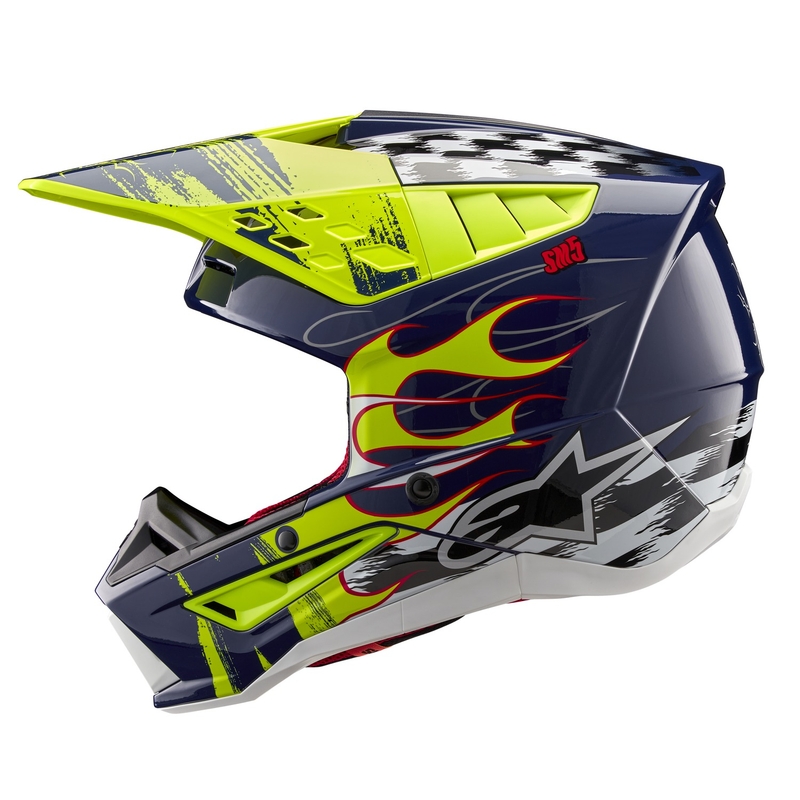 Motokros čelada Alpinestars S-M5 Rash modro-fluo rumena