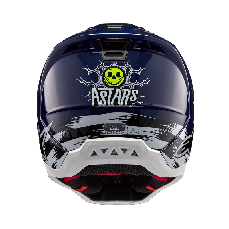 Motokros čelada Alpinestars S-M5 Rash modro-fluo rumena