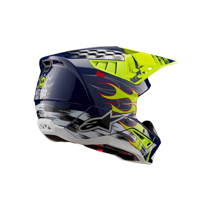 Motokros čelada Alpinestars S-M5 Rash modro-fluo rumena