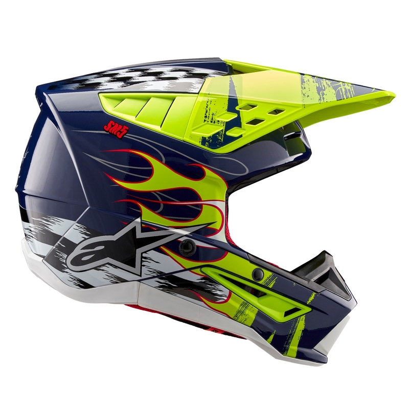 Motokros čelada Alpinestars S-M5 Rash modro-fluo rumena