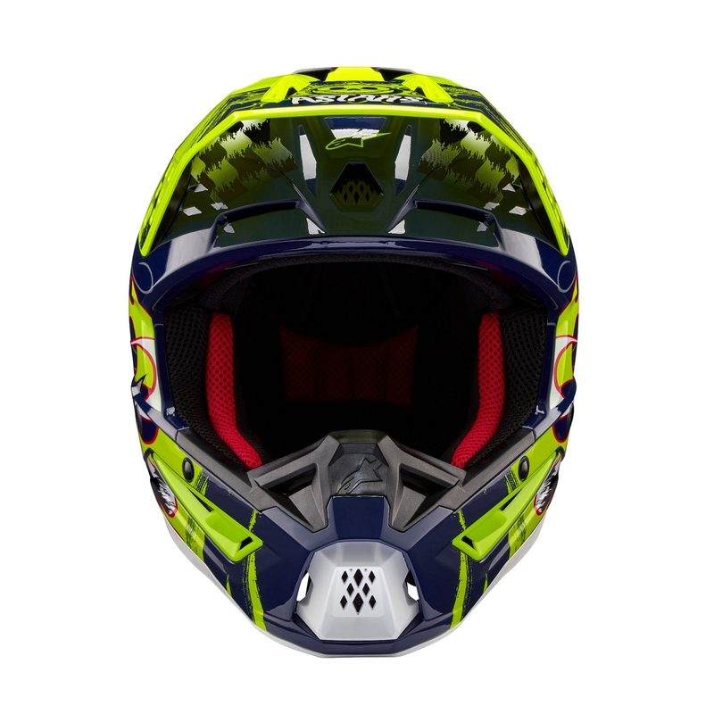 Motokros čelada Alpinestars S-M5 Rash modro-fluo rumena
