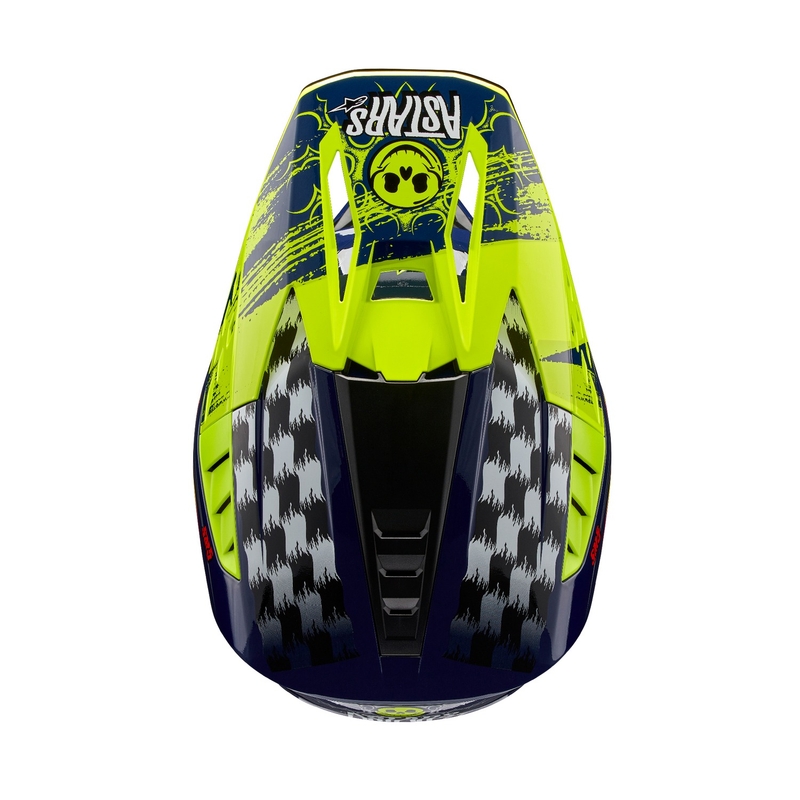 Motokros čelada Alpinestars S-M5 Rash modro-fluo rumena