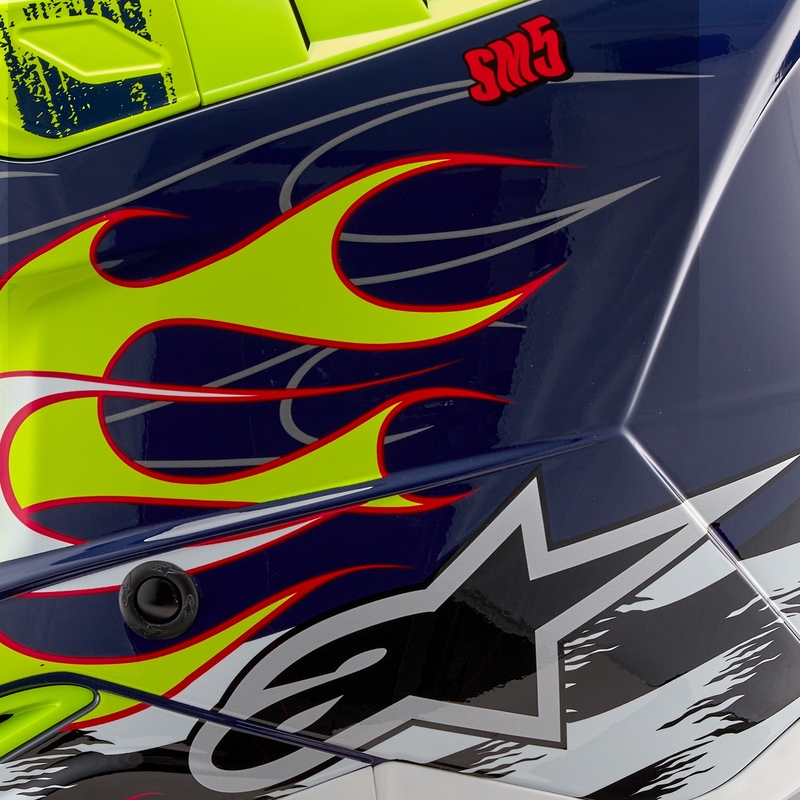 Motokros čelada Alpinestars S-M5 Rash modro-fluo rumena