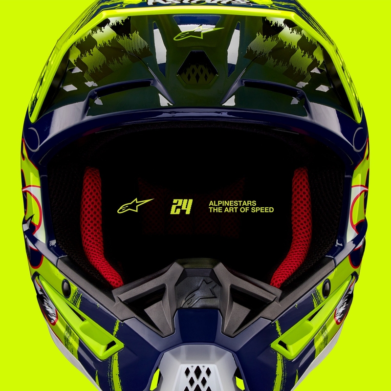 Motokros čelada Alpinestars S-M5 Rash modro-fluo rumena