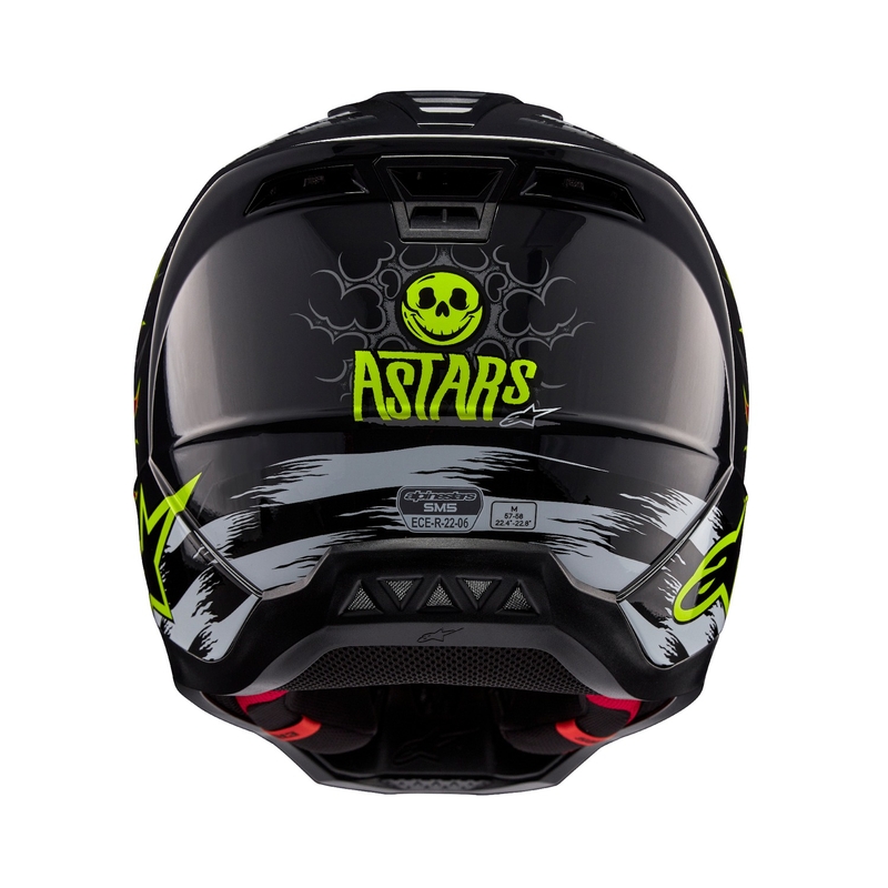 Motokros čelada Alpinestars S-M5 Rash sivo-fluo rdeča