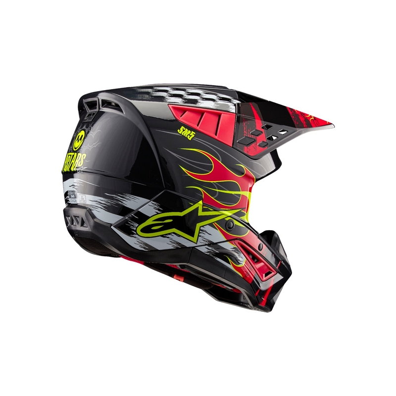 Motokros čelada Alpinestars S-M5 Rash sivo-fluo rdeča
