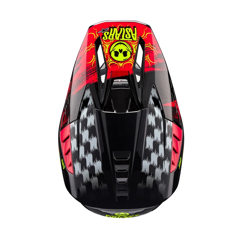 Motokros čelada Alpinestars S-M5 Rash sivo-fluo rdeča