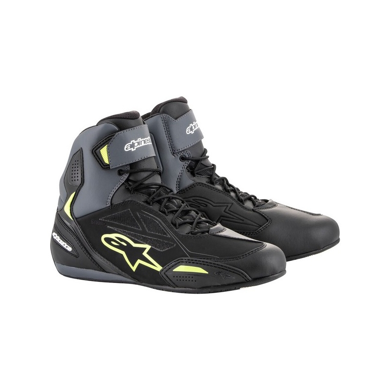Motoristični škornji Alpinestars Faster-3 Drystar črno-sivo-fluo rumeni