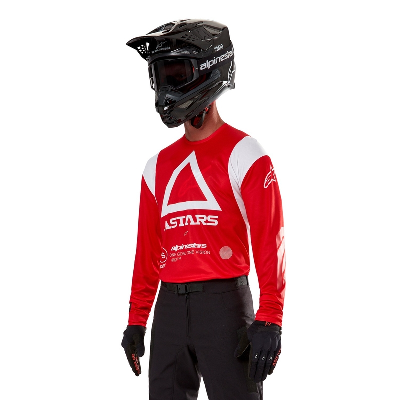 Motokros majica Alpinestars Techdura fluo rdeča