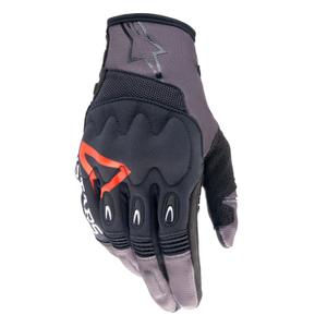 Motokros rokavice Alpinestars Techdura črno-rjave-fluo rdeče barve