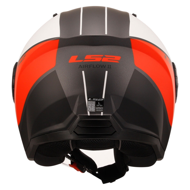 Odprta motoristična čelada LS2 OF616 Airflow II Cover mat belo-rdeča