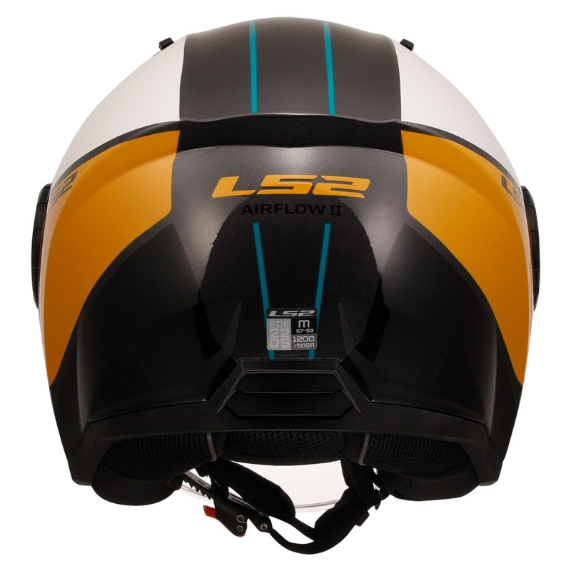 Odprta motoristična čelada LS2 OF616 Airflow II Cover sijajna belo-rjava
