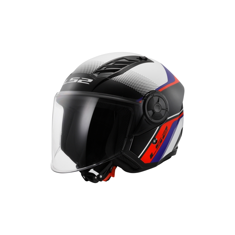 Odprta motoristična čelada LS2 OF616 Airflow II Rush bela-modra-rdeča