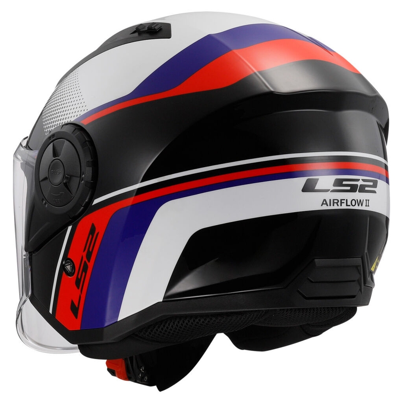 Odprta motoristična čelada LS2 OF616 Airflow II Rush bela-modra-rdeča