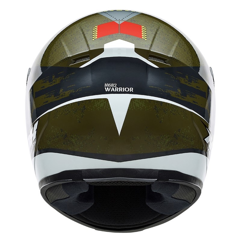 Otroška integralna čelada NOX N682K Warrior khaki zeleno-črno-bela-rdeča razprodaja