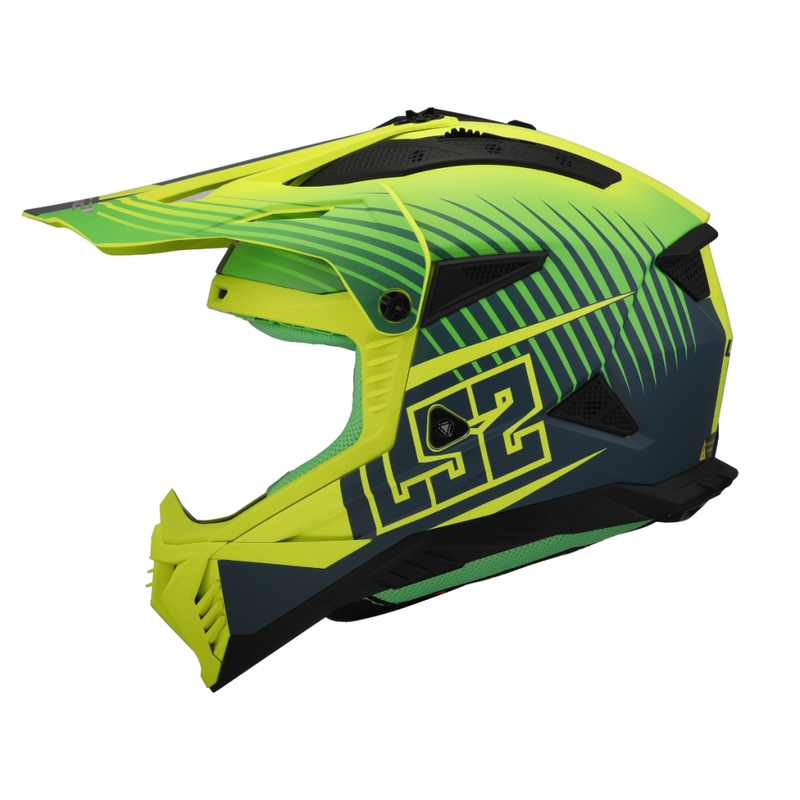Motokros čelada LS2 MX708 Fast II Duck zeleno-rumena