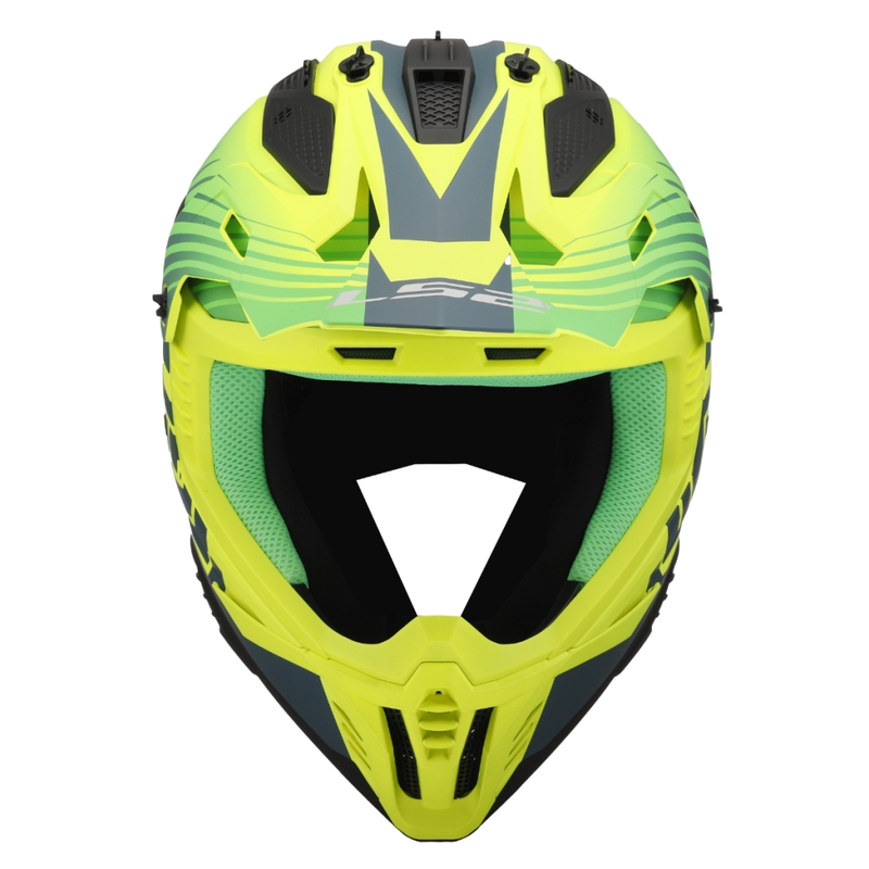 Motokros čelada LS2 MX708 Fast II Duck zeleno-rumena