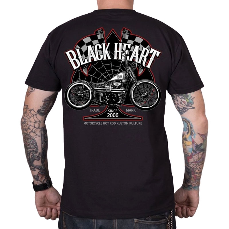 Črna majica s kratkimi rokavi Heart Chopper Race črna