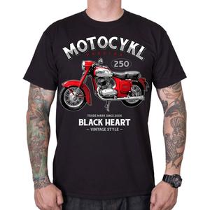 Majica Black Heart Motorcycle Panelka črna