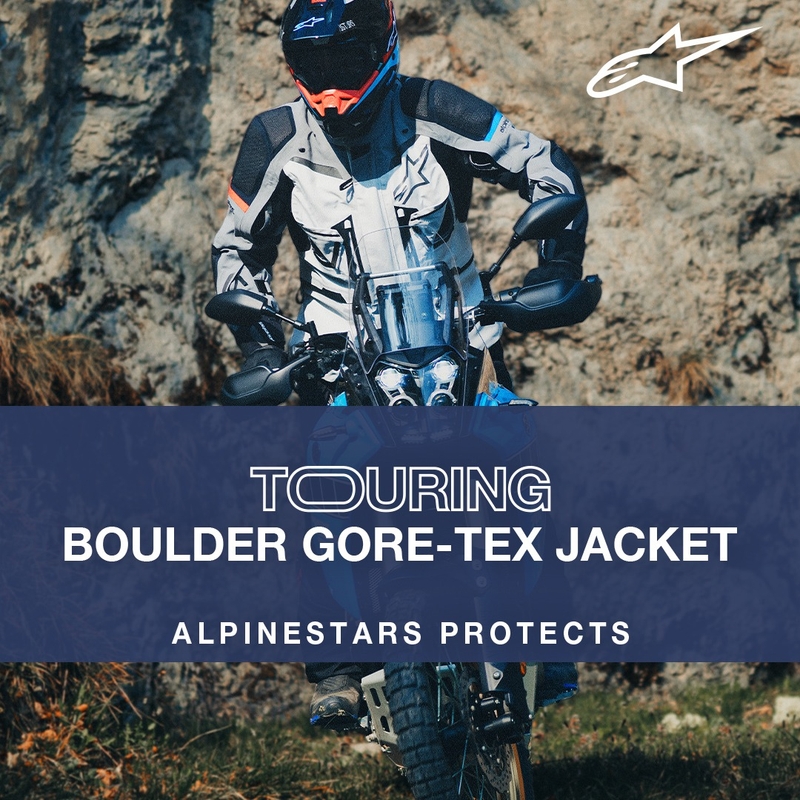 Alpinestars Boulder Gore-Tex motoristična jakna temno-svetlo siva