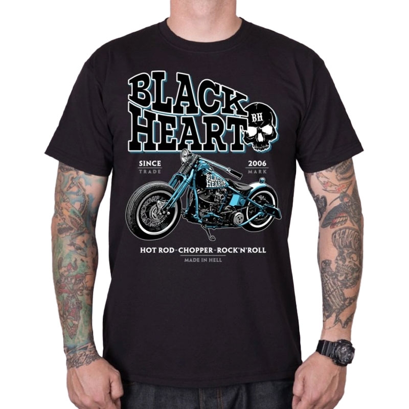 Črna majica s kratkimi rokavi Black Heart Blue Bobber