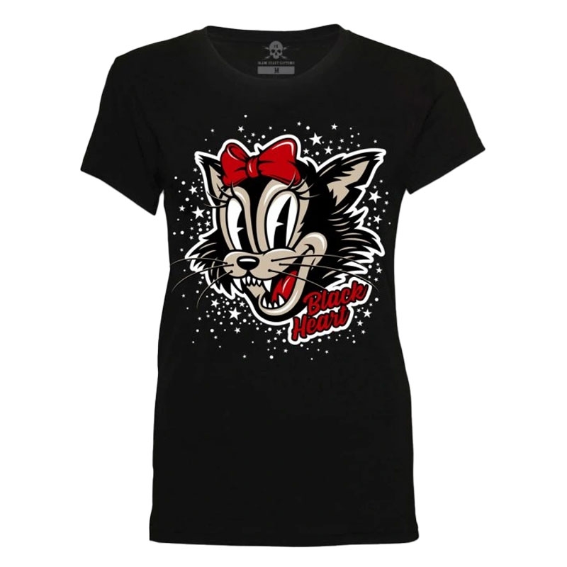Ženska majica Black Heart Bad Cat črna