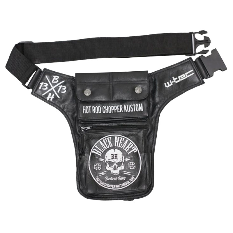 BLACK HEART W-TEC Skull stegenski žep v črni barvi