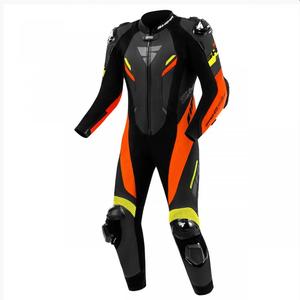 Shima Hyper-RS usnjena motoristična obleka črno-fluo oranžno-rumena