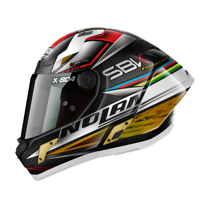Integralna motoristična čelada Nolan X-804 RS Ultra Carbon SBK črno-rdeče-zlata