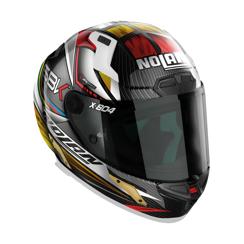 Integralna motoristična čelada Nolan X-804 RS Ultra Carbon SBK črno-rdeče-zlata