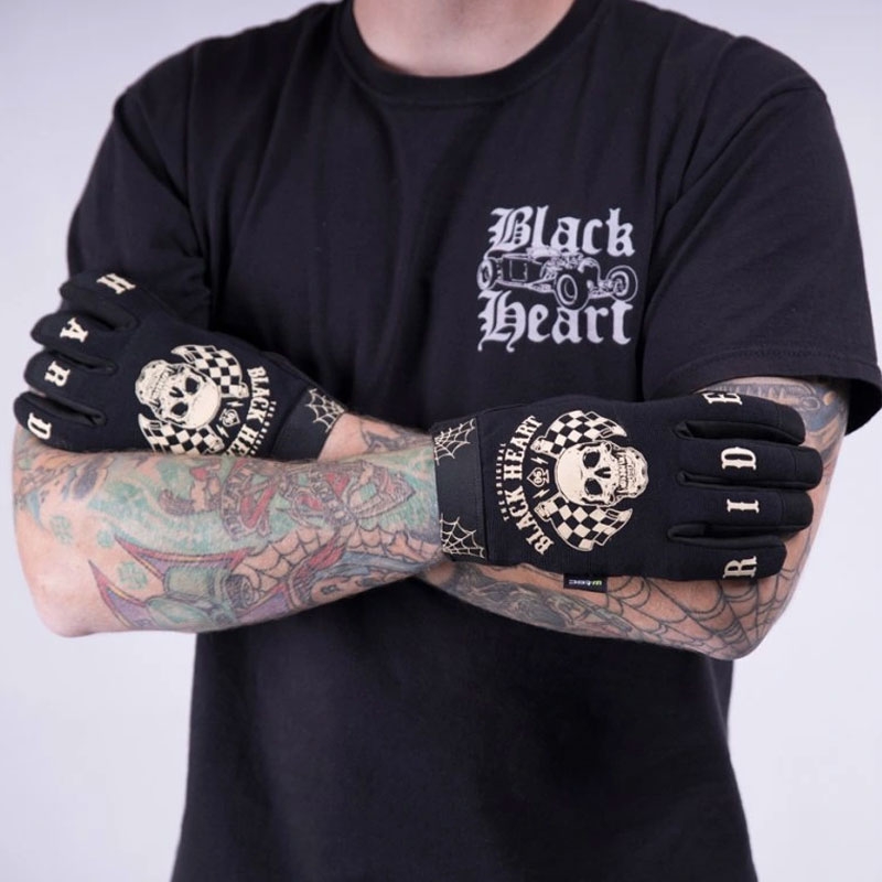 Black Heart W-TEC Starter chopper rokavice črne