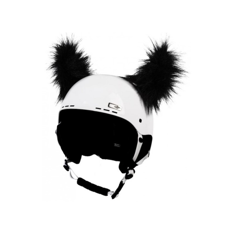 Čelada ušesa Rogovi črni krzneni