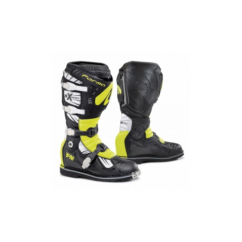 Forma Terrain TX črno-beli-fluo rumeni motoristični škornji naprodaj razprodaja