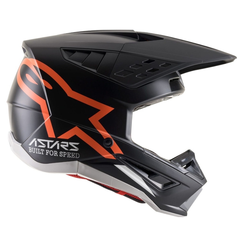 Alpinestars S-M5 Compass motokros čelada črno-fluo oranžna