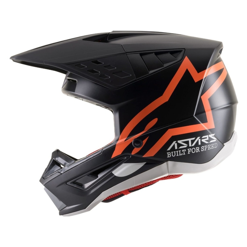 Alpinestars S-M5 Compass motokros čelada črno-fluo oranžna
