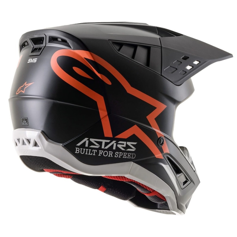 Alpinestars S-M5 Compass motokros čelada črno-fluo oranžna