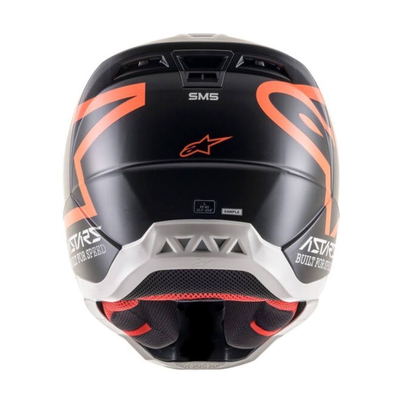 Alpinestars S-M5 Compass motokros čelada črno-fluo oranžna