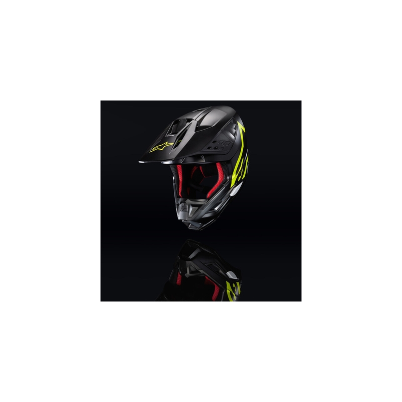 Alpinestars S-M5 Compass motokros čelada črno-fluo rumena