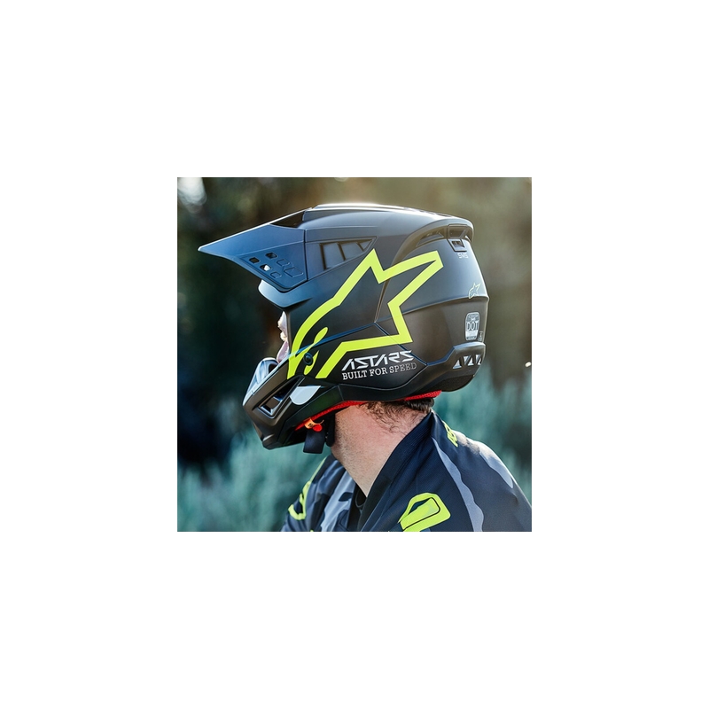 Alpinestars S-M5 Compass motokros čelada črno-fluo rumena
