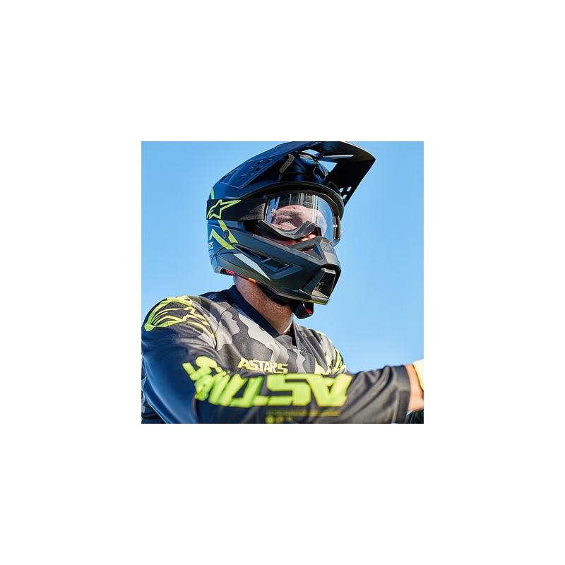 Alpinestars S-M5 Compass motokros čelada črno-fluo rumena
