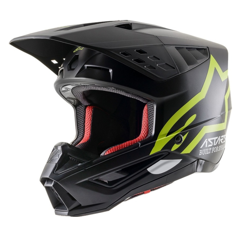 Alpinestars S-M5 Compass motokros čelada črno-fluo rumena
