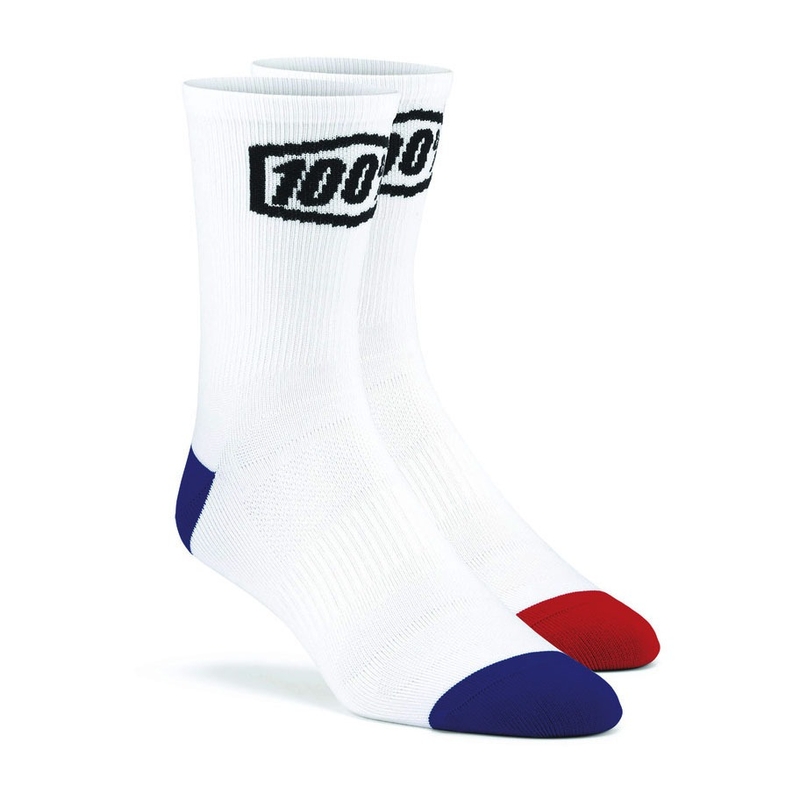 Nogavice 100%-USA Terrain MTB bele
