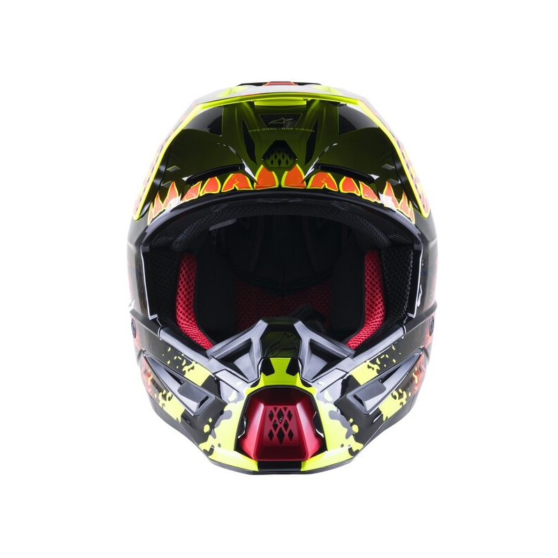 Motokros čelada Alpinestars S-M5 Solar Flare fluo yellow-fluo red-black