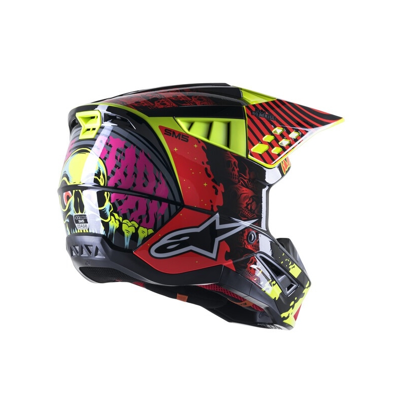 Motokros čelada Alpinestars S-M5 Solar Flare fluo yellow-fluo red-black