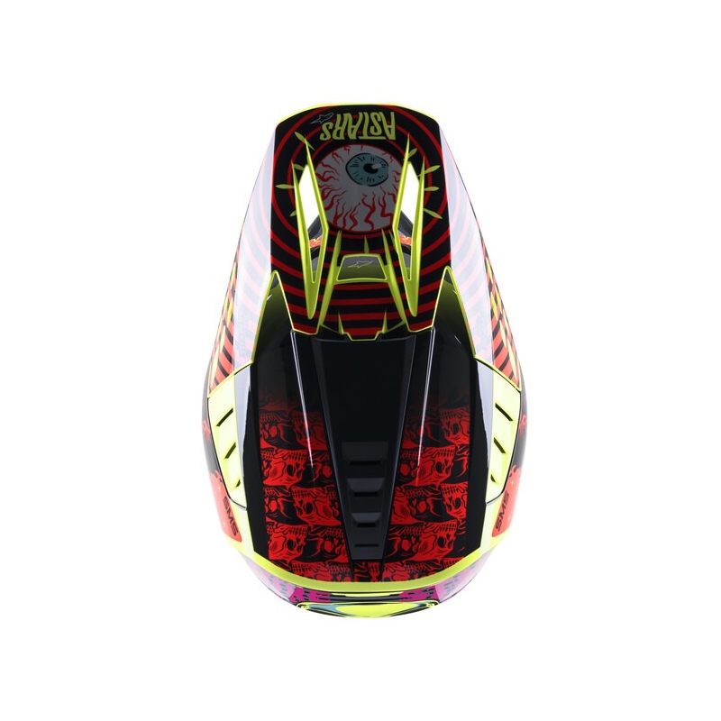 Motokros čelada Alpinestars S-M5 Solar Flare fluo yellow-fluo red-black