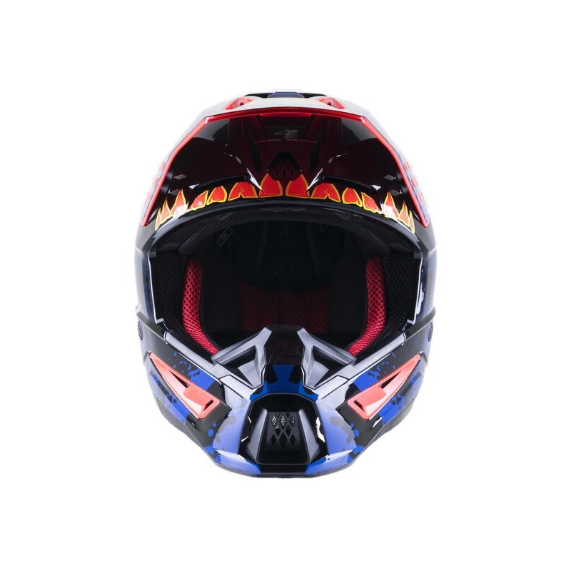 Alpinestars S-M5 Solar Flare motokros čelada črna-modra-fluo rdeča-fluo rumena razprodaja