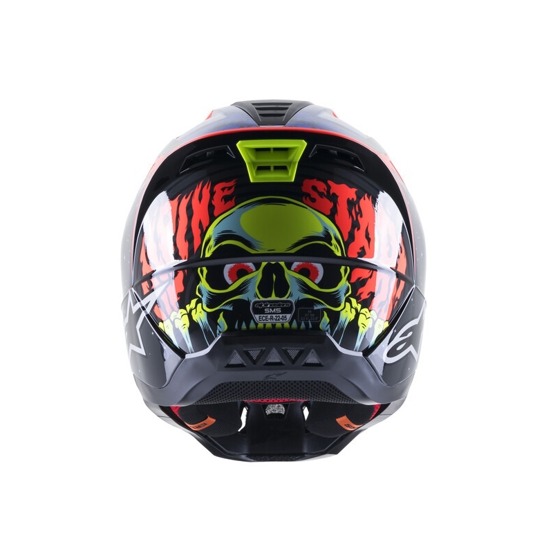 Alpinestars S-M5 Solar Flare motokros čelada črna-modra-fluo rdeča-fluo rumena razprodaja